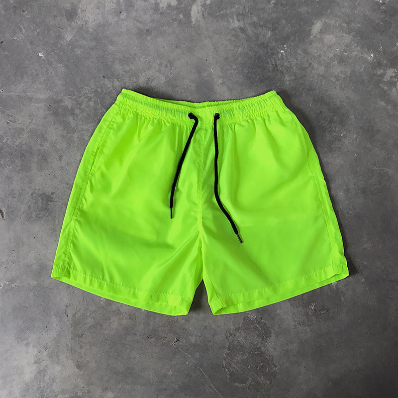 Men's Candy Color Beach Shorts – Casual Knee-Length Summer Shorts