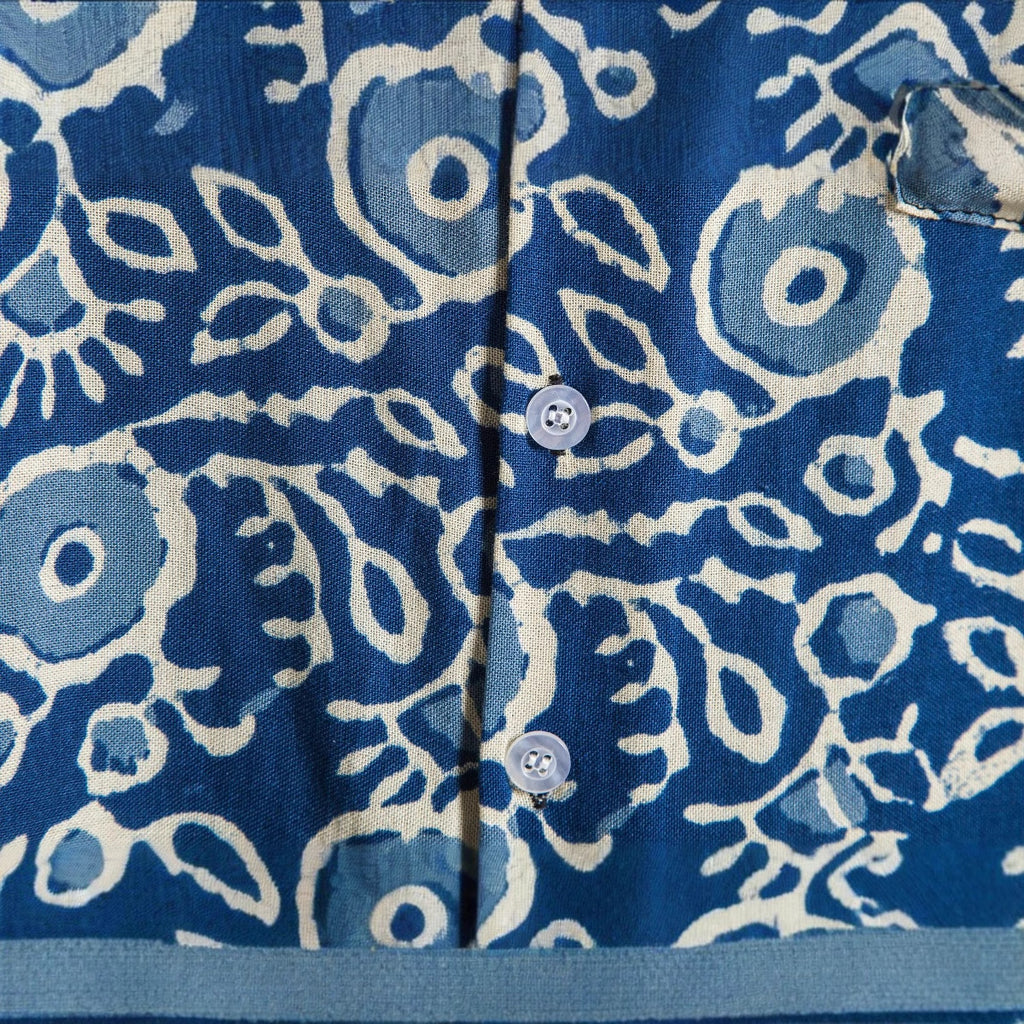 Men's Linen Floral Print Beach Shirt | Short Sleeve Holiday Button-Down