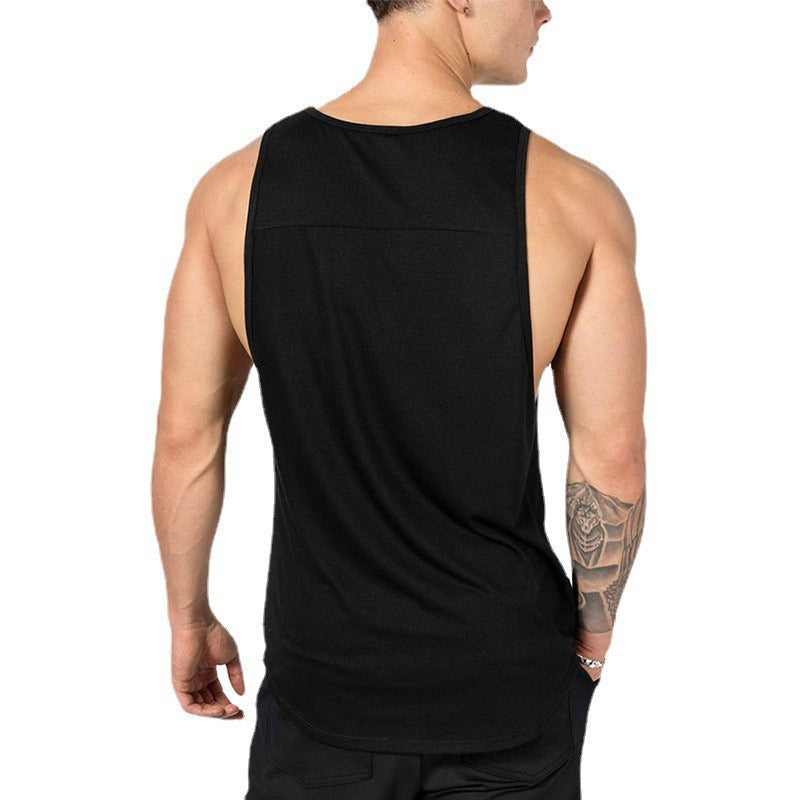 Men's Graphic Print Gym Vest – Loose Fit Cotton Sleeveless Training Tank