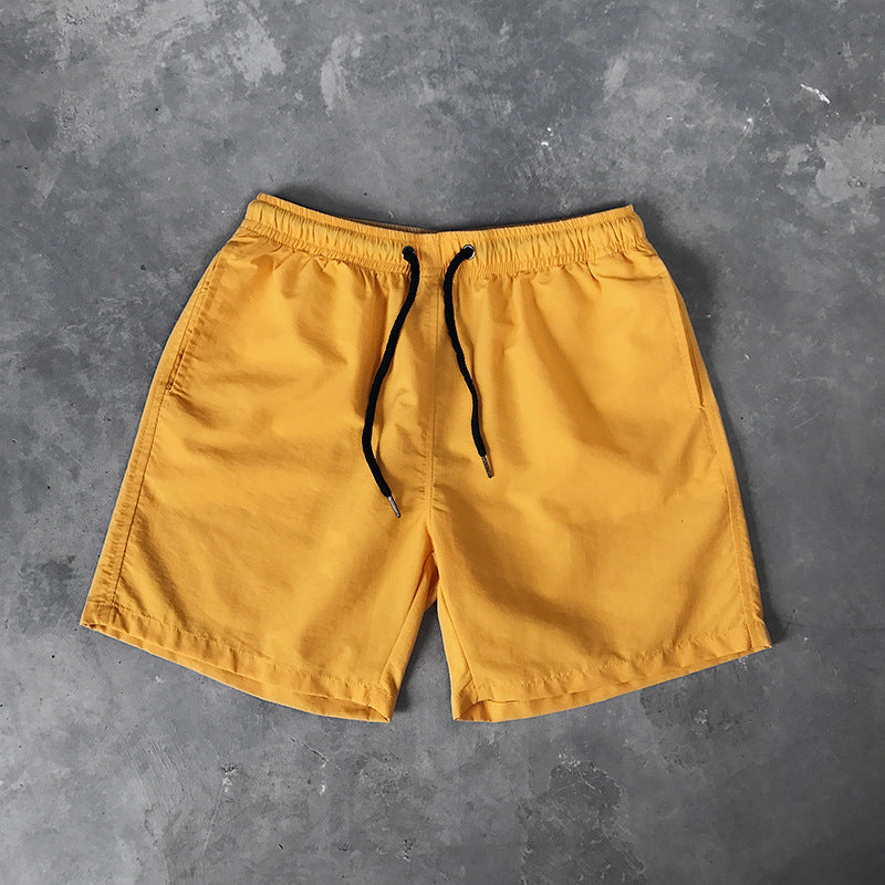 Men's Candy Color Beach Shorts – Casual Knee-Length Summer Shorts