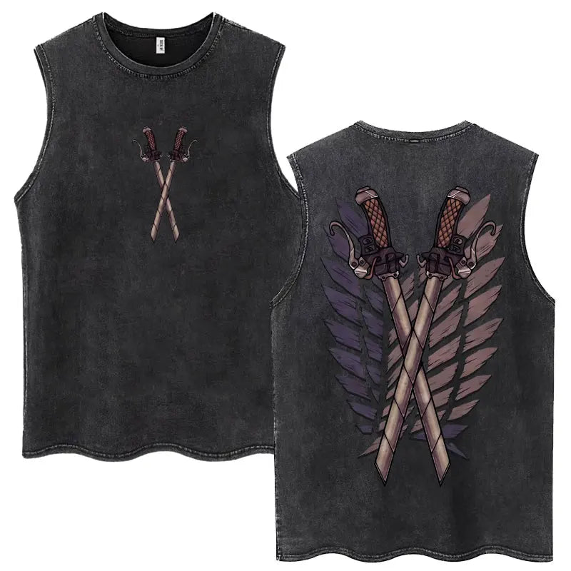 Attack on Titan Anime Tank Top – Mikasa & Eren Jaeger Sleeveless Tee (S–XXL)
