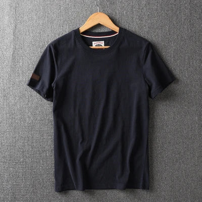 Men's Washed Cotton T-Shirt – American Retro Style, Breathable & Casual