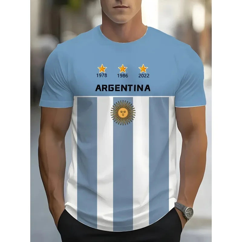 Argentina Flag Jersey T-Shirt | Men's Soccer Tee