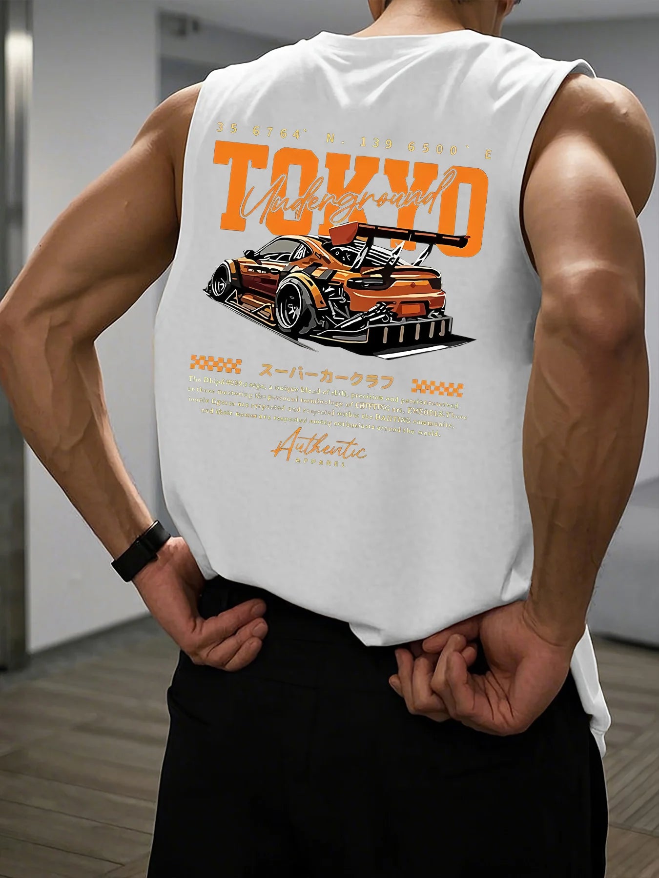 Men's Racing Print Tank Top | Breathable Loose Fit Sleeveless Gym Tee