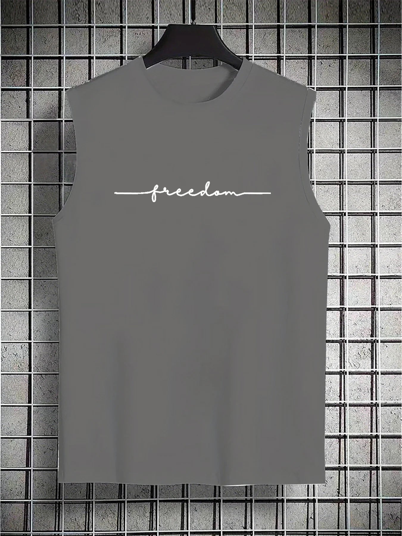 Men's Freedom Letter Print Tank Top | Casual Sleeveless Vest