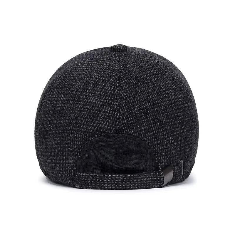 Men's Baseball Cap with Earmuffs – Windproof Warm Adjustable Winter Hat