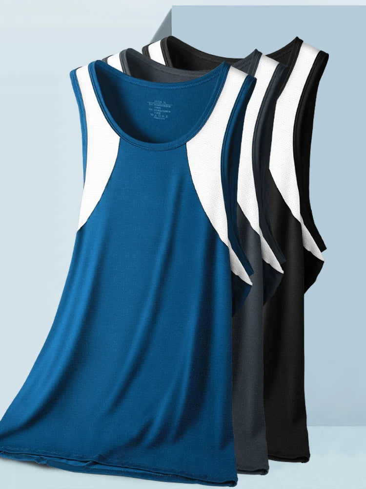 Men's Ice Silk Compression Vest – Breathable, Quick-Dry Slimming Tank Top
