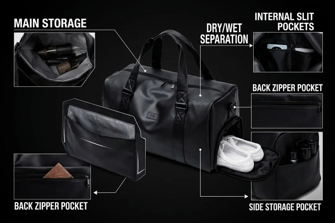 Waterproof Sport Duffel Bag with Shoe Compartment & Wet/Dry Separation