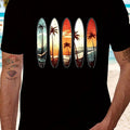 Men's Beach Surf Graphic T-Shirt – Sunset Palm Tree Short Sleeve Cotton Tee