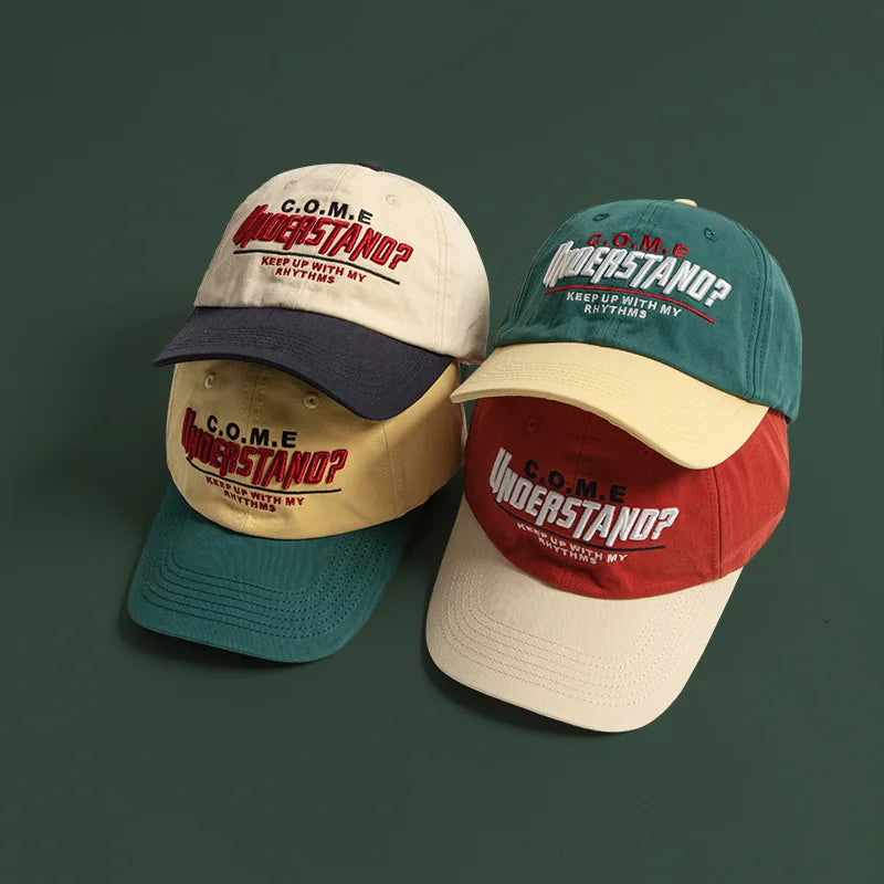 Embroidered Color Block Baseball Cap | Adjustable Unisex Summer Hat