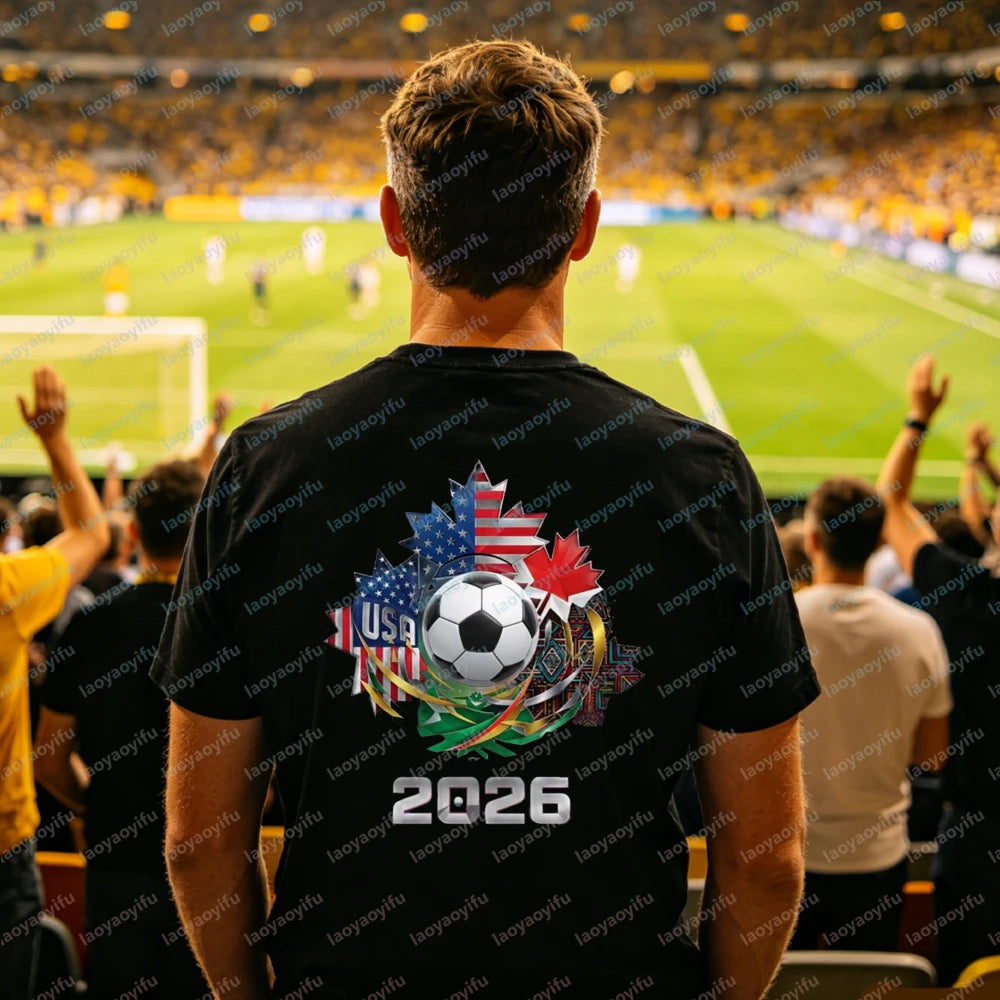 2026 FIFA World Cup T-Shirt – USA, Canada & Mexico Fan Tee | Cotton Graphic Top