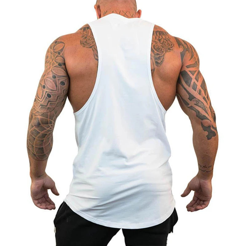 Men's Cotton Sleeveless Tank Top – Breathable Gym Vest for Fitness, Running & Street Style