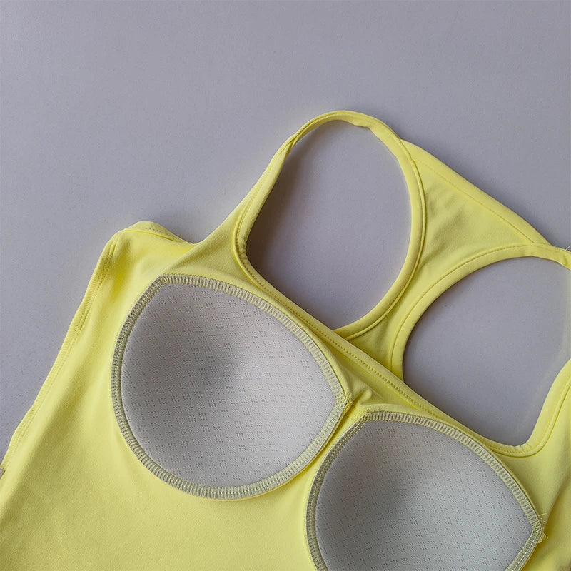 Women's Padded Sports Bra Vest – Shockproof Yoga & Pilates Top