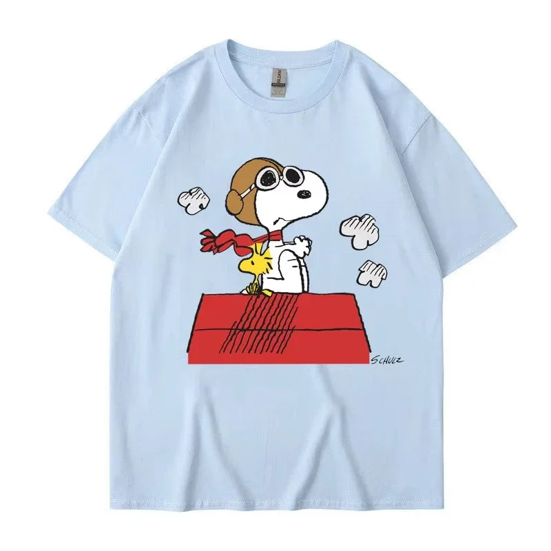 Snoopy Cartoon T-Shirt | 100% Cotton Unisex Short Sleeve Tee
