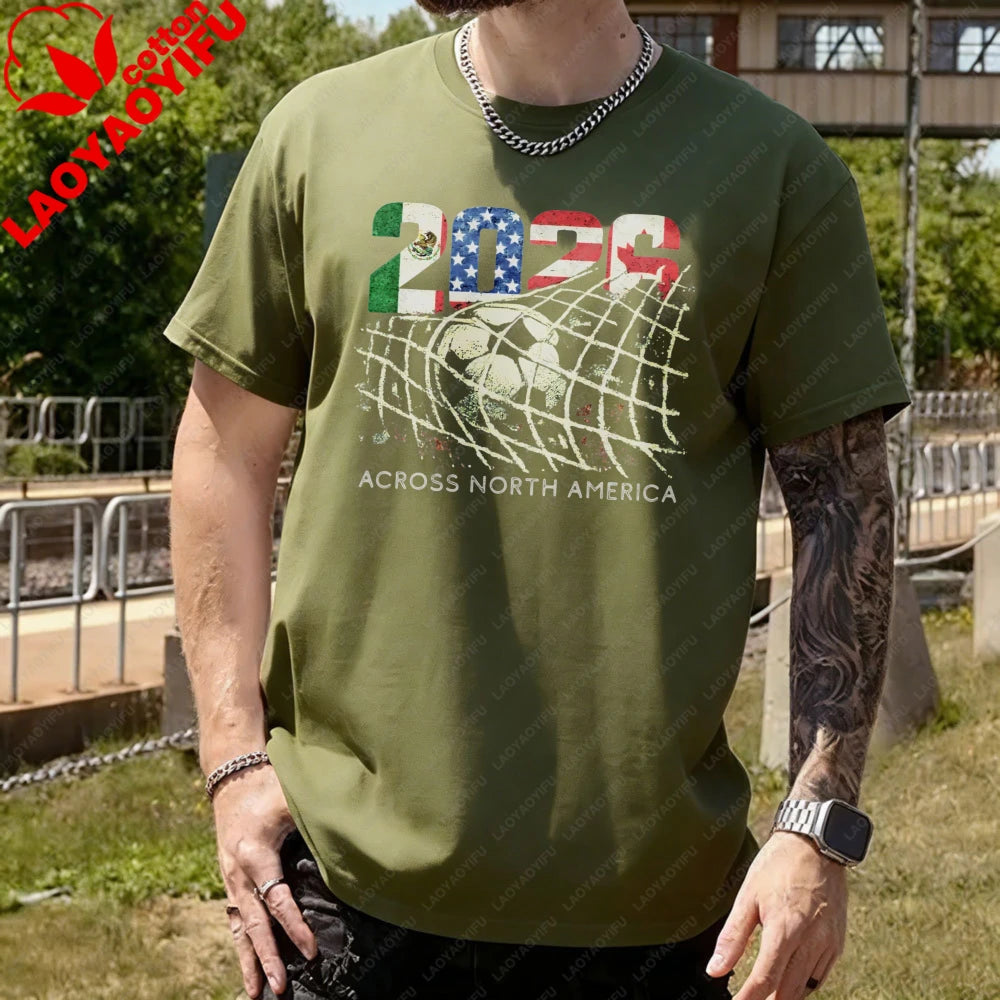 2026 World Cup Soccer T-Shirt | Goal Net Graphic Fan Tee USA, Mexico & Canada