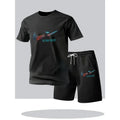 Men's 2-Piece Summer Sport Set – Quick-Dry Short Sleeve Tee & Drawstring Shorts