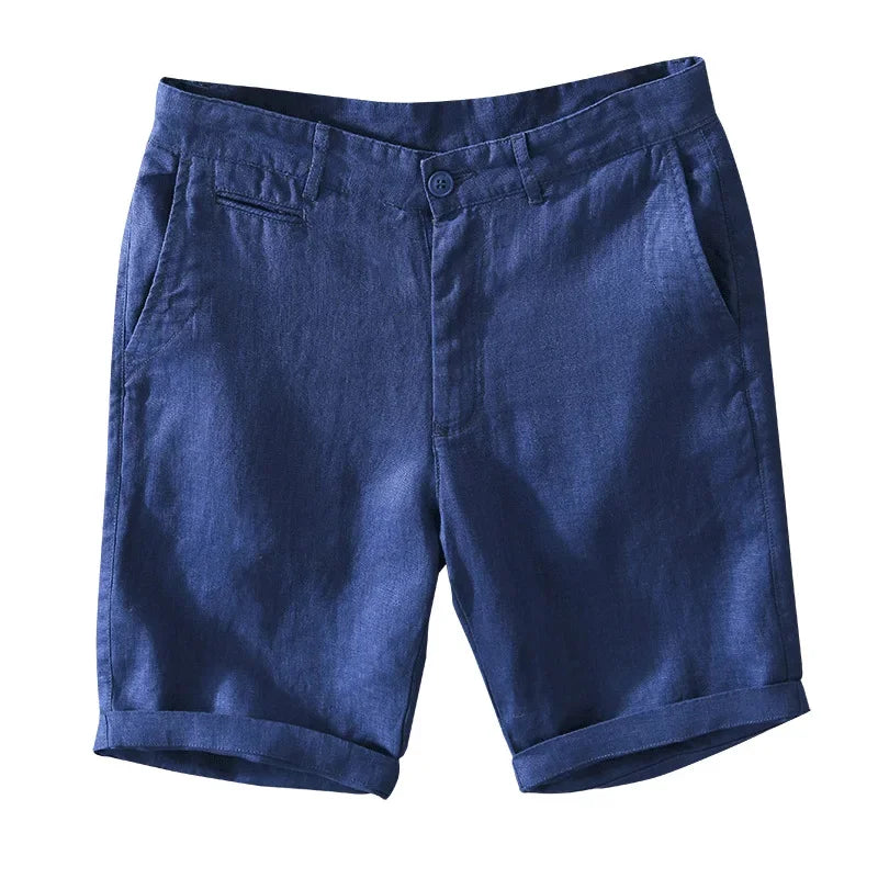 Men's Linen Beach Shorts | Smart Casual Knee-Length Shorts