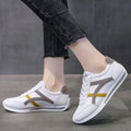 Women's Leather Comfort Sneakers – Waterproof Lace-Up Running & Walking Shoes