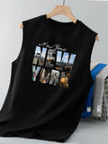 Men's New York Print Tank Top – Casual Sleeveless Vest for Summer