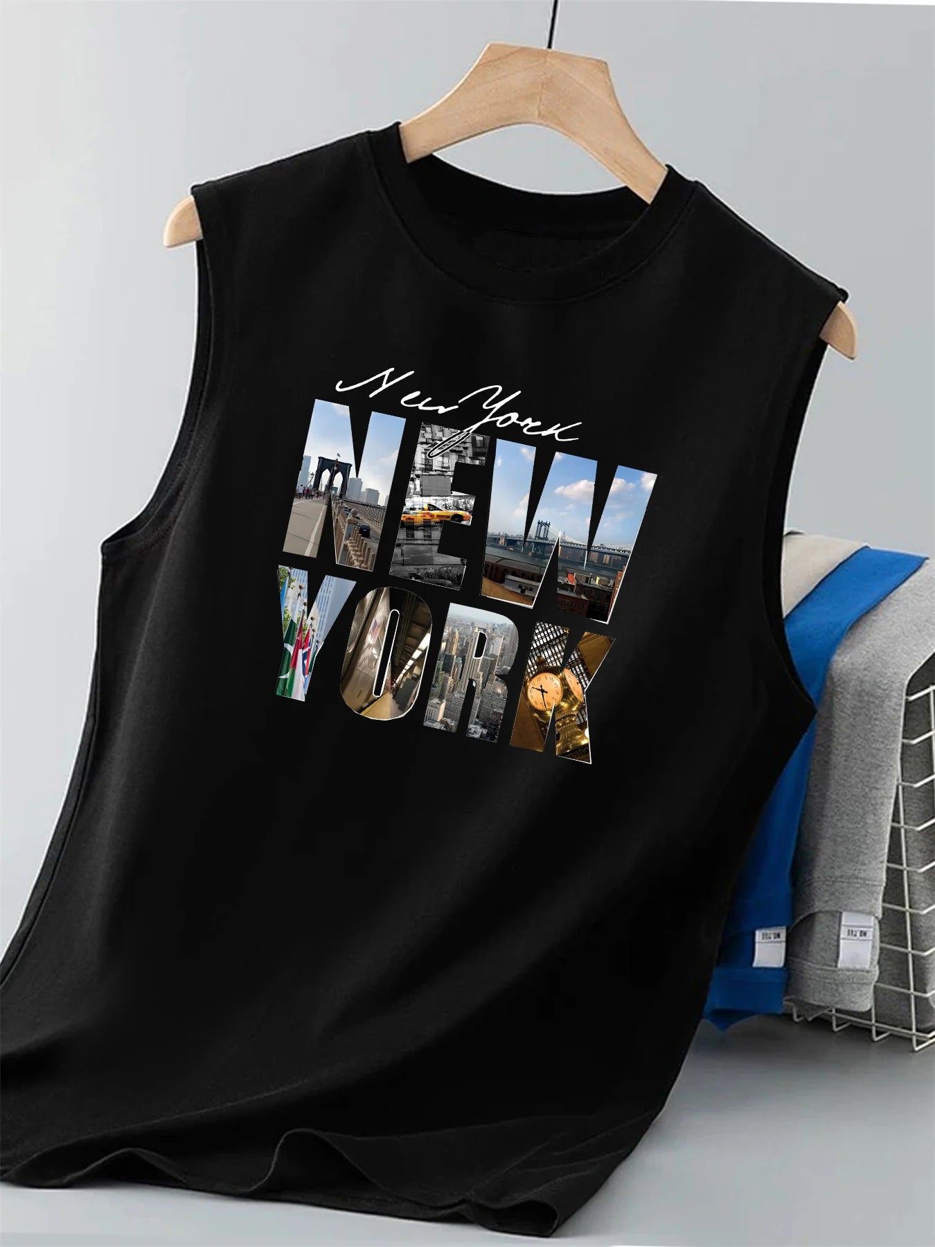 Men's New York Print Tank Top – Casual Sleeveless Vest for Summer