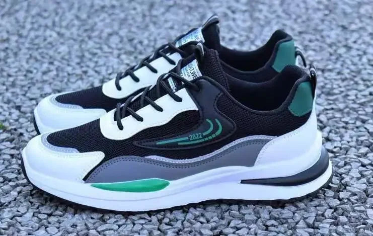 Women's Striped Air Mesh Casual Sneakers | Breathable Lace-Up Sport Shoes