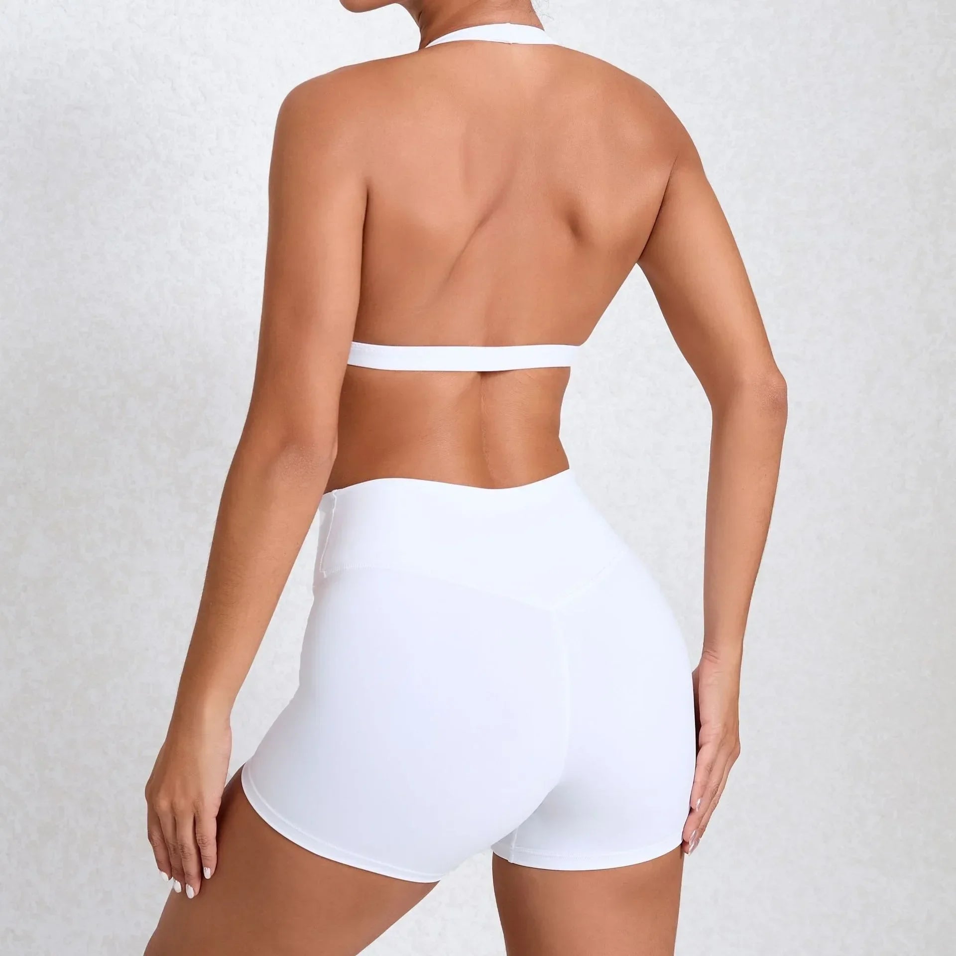 Women's Slim-Fit Crop Top & Shorts Set – Yoga, Gym & Activewear