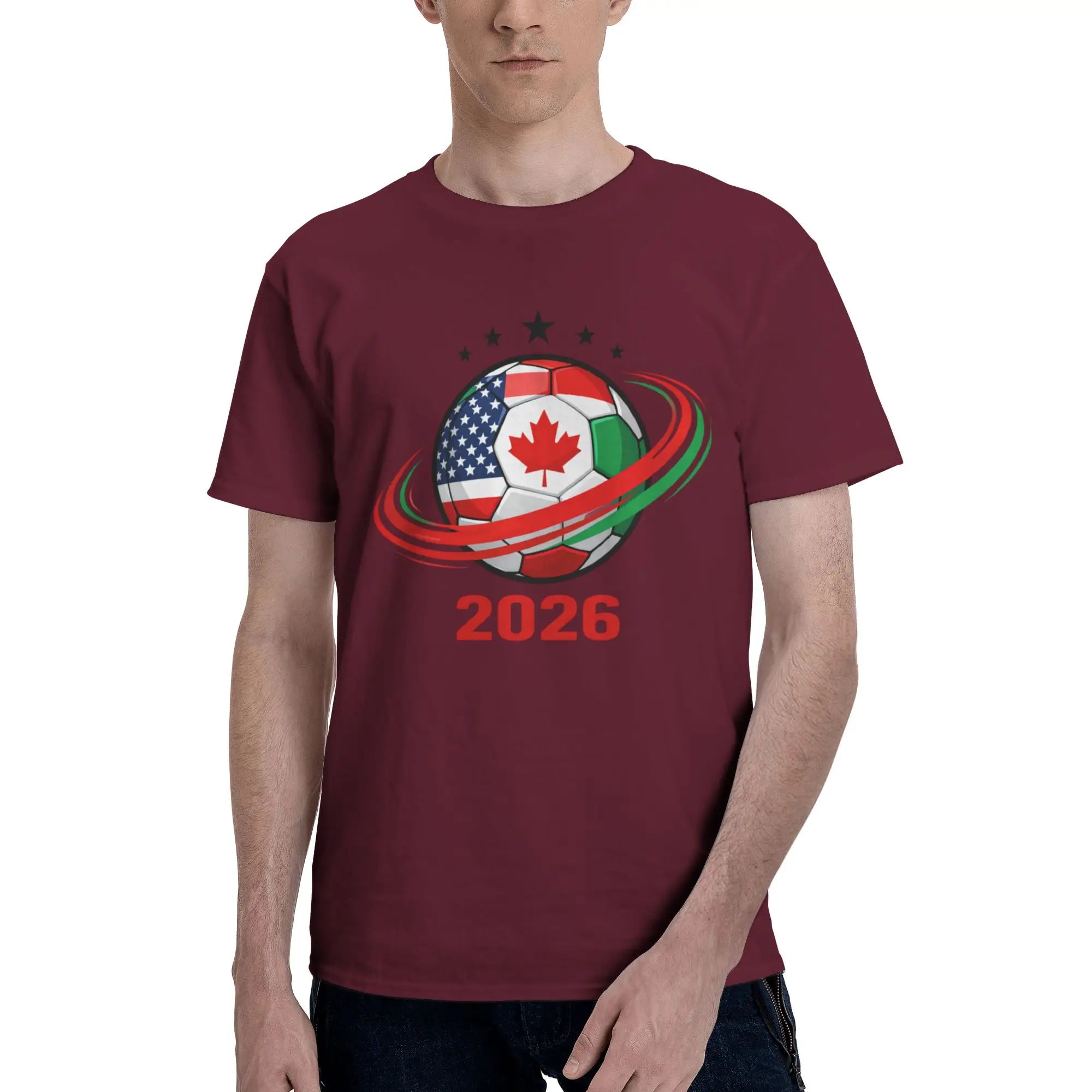 2026 FIFA World Cup T-Shirt | USA Canada Mexico Soccer Fan Tee | 100% Cotton Men's Casual