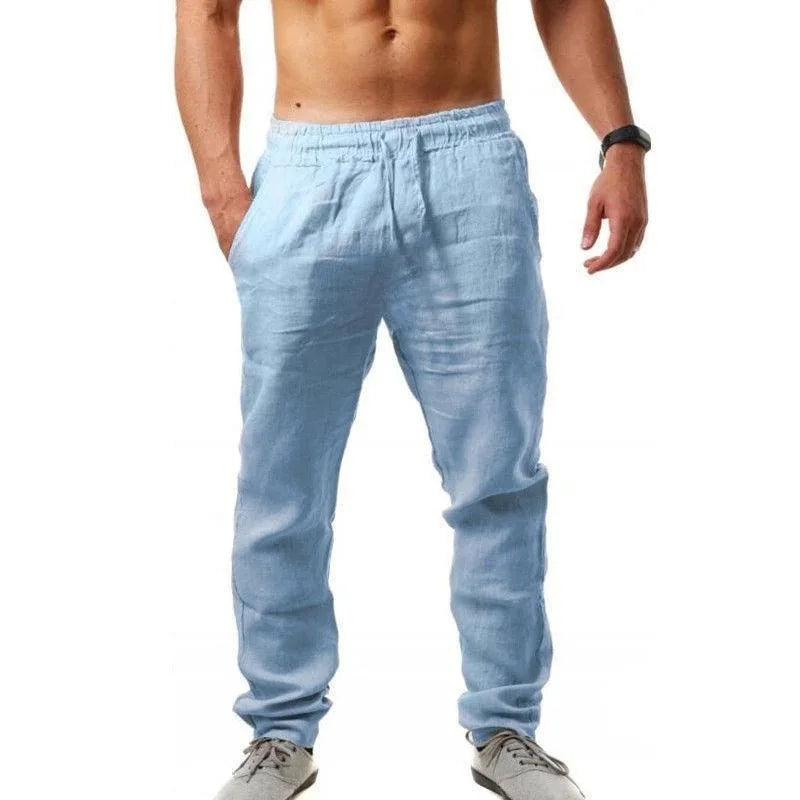 Men's Linen Cotton Casual Pants – Loose Fit, Breathable & Lightweight