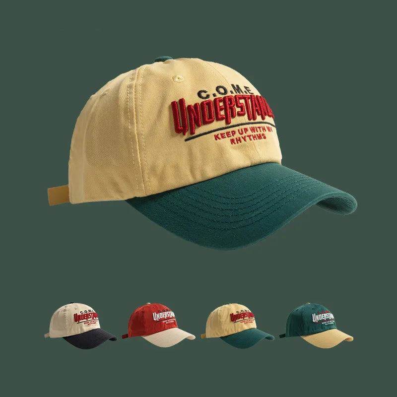 Embroidered Color Block Baseball Cap | Adjustable Unisex Summer Hat