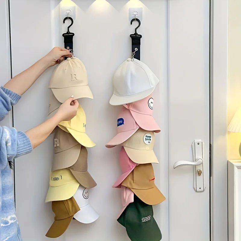 Hat Hanger Organizer, The Door Hat Rack for Closet, Foldable Cap Storage Holder for Baseball Caps, Beanies, Scarves