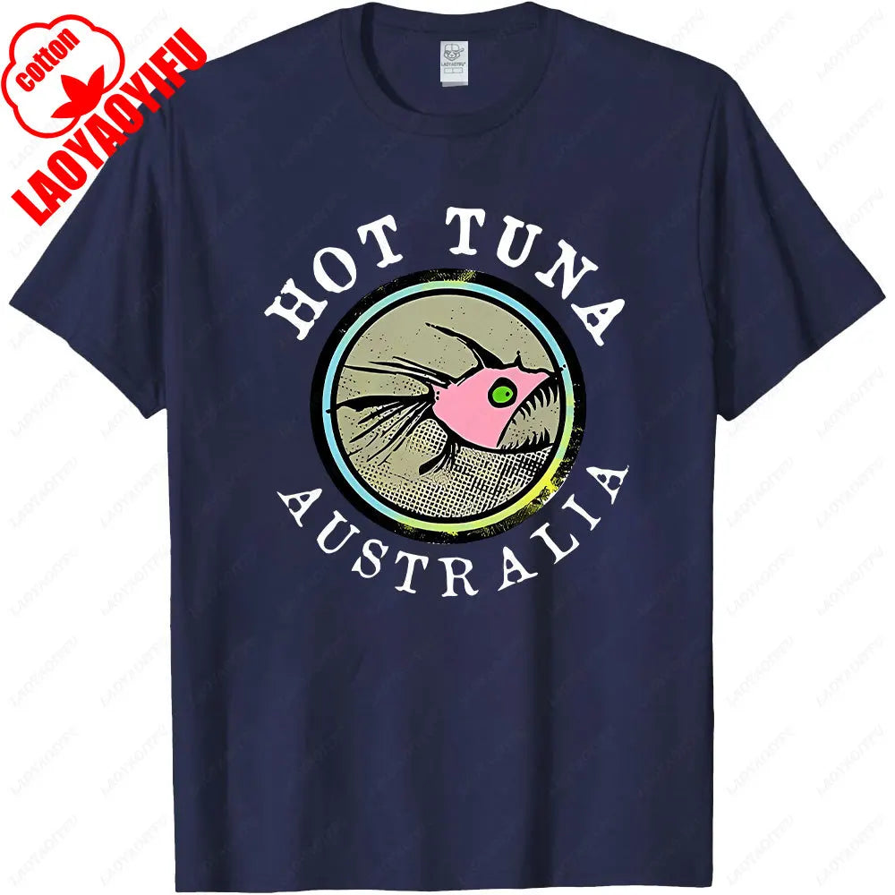 Men's Tuna Graphic Gym T-Shirt – Loose Breathable Casual Streetwear Tee