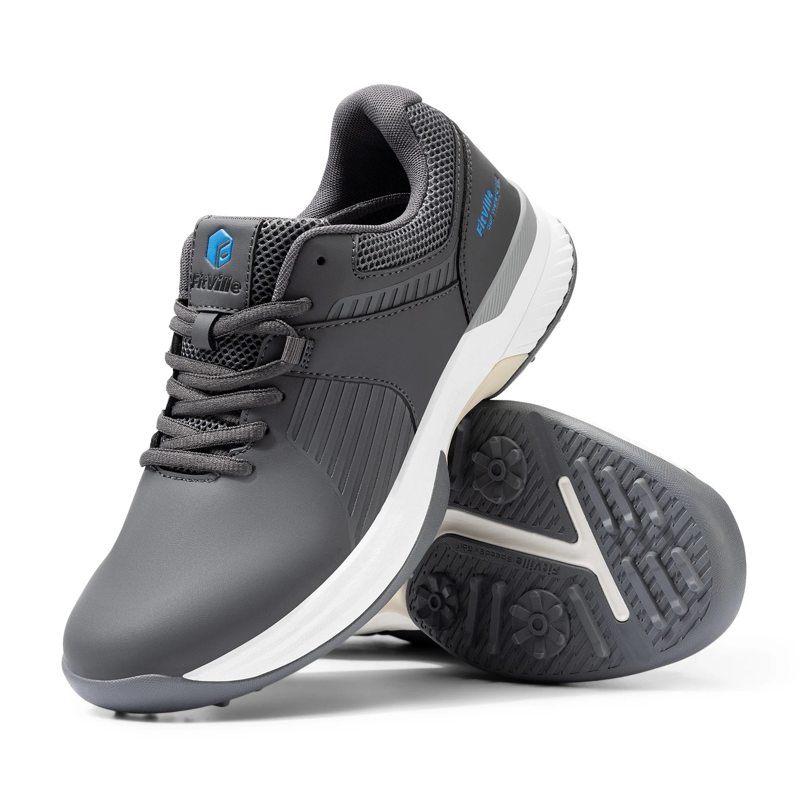 FitVille Men's Wide Golf Shoes – Waterproof, Non-Slip & Extra Wide Fit for Swollen Feet