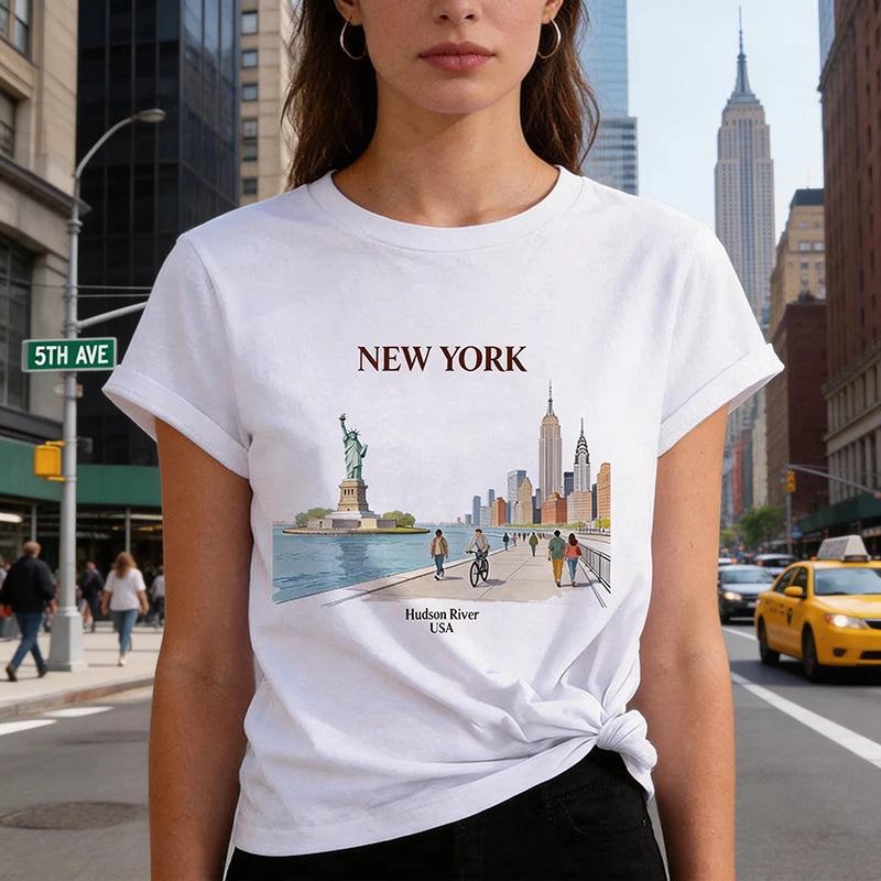 Women's Casual Print Crew Neck T-Shirt | Short Sleeve Summer Top