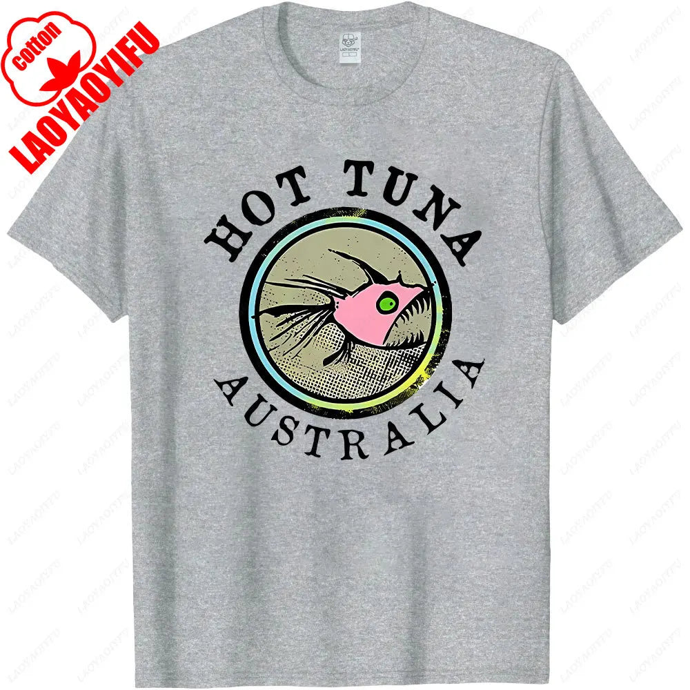 Men's Tuna Graphic Gym T-Shirt – Loose Breathable Casual Streetwear Tee