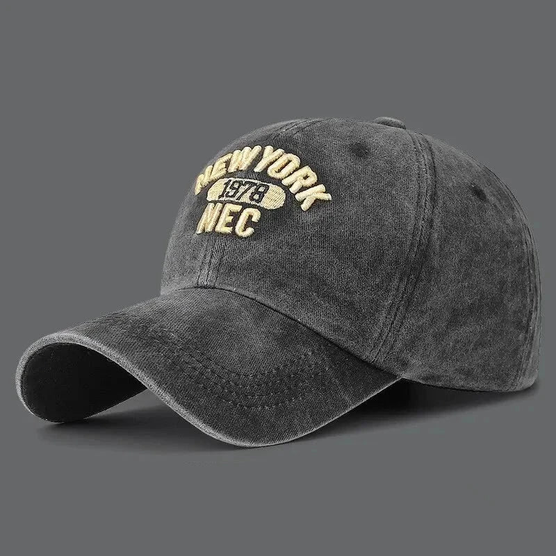 Korean-Style Washed Cotton Baseball Cap