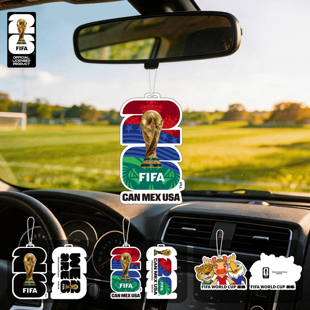 FIFA World Cup 2026 Car Air Freshener – Trophy, Mascot & Host City Designs | Long-Lasting Scent