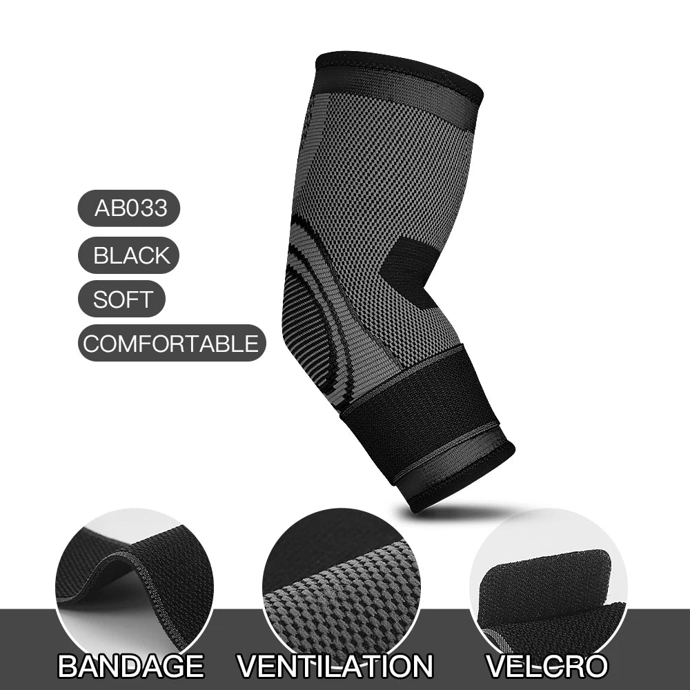 Elastic Elbow Support Sleeve – Nylon Compression Brace for Sports & Gym