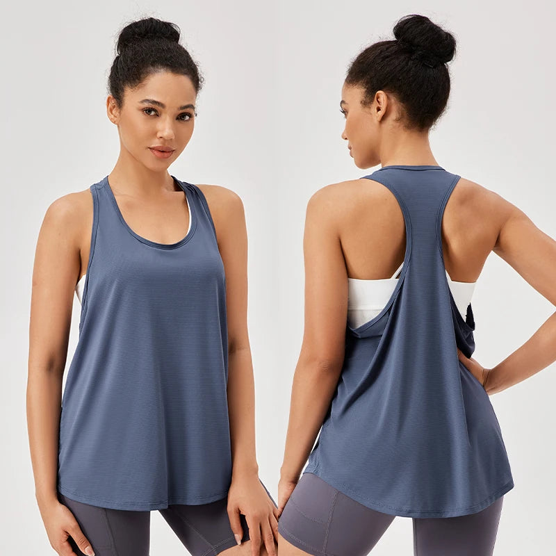 Women's Yoga & Gym Tank Top – Quick-Dry Sleeveless Workout Vest