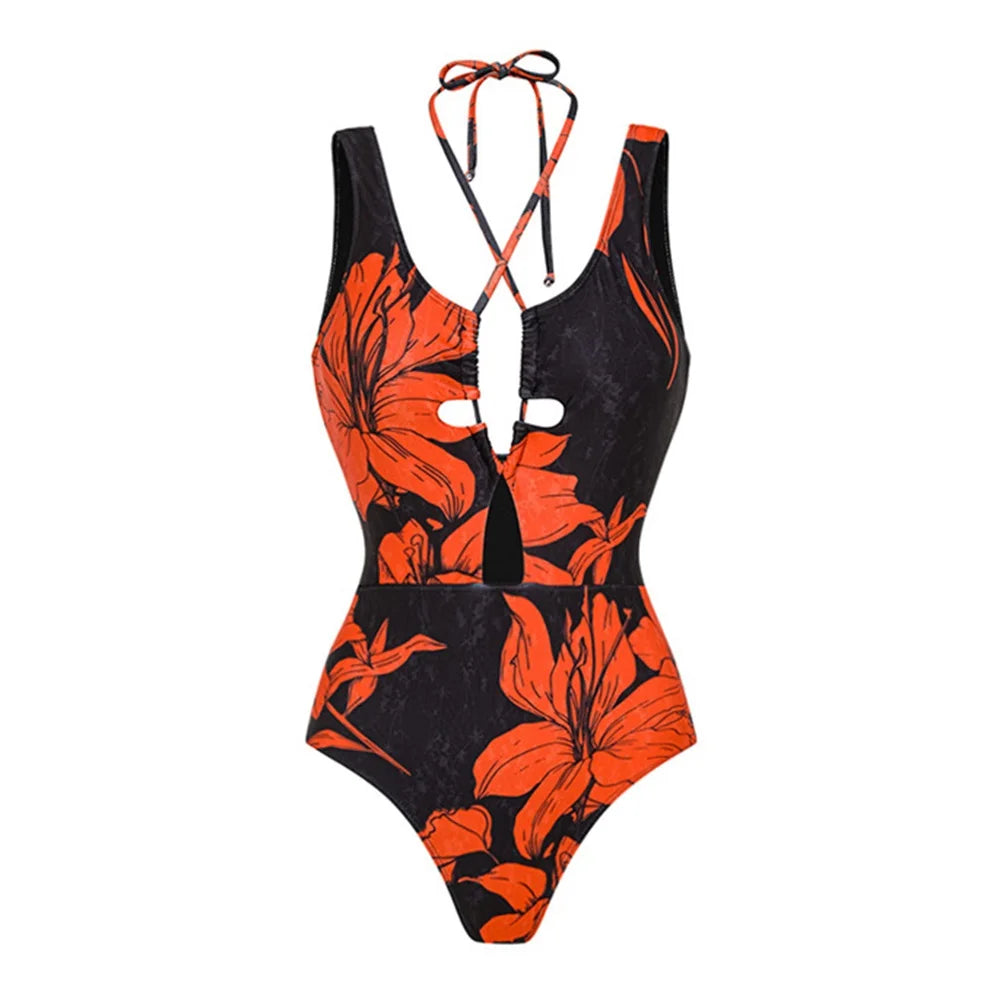 Women's One-Shoulder Swimsuit & Cover-Up Set – Sexy Floral Print Beachwear, Push-Up Bikini & Bodysuit (S-XL)