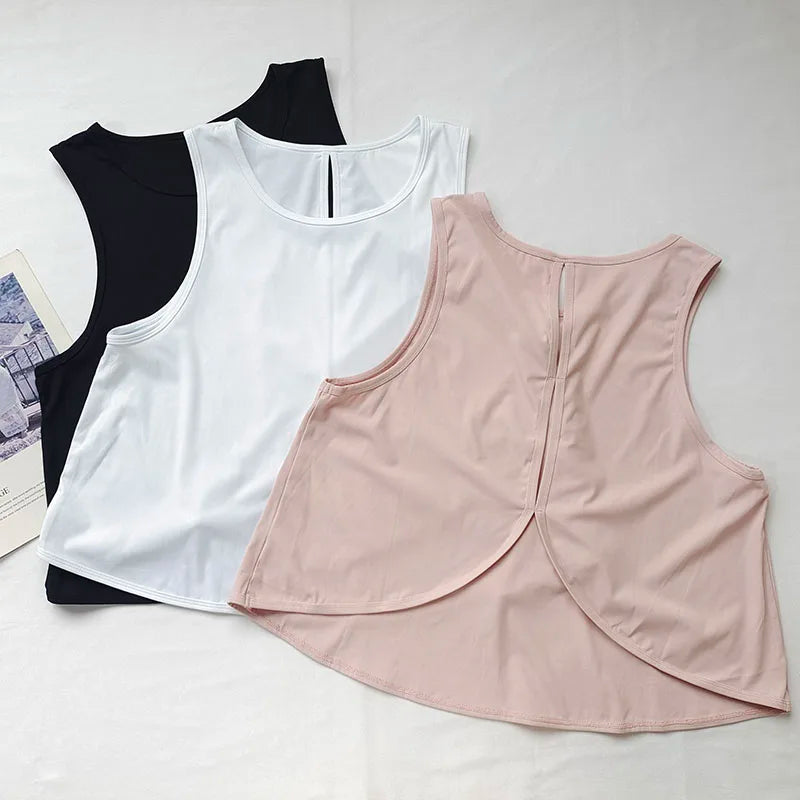 Women's Quick-Dry Cutout Back Tank Top – Breathable Sports Vest