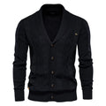 Men's Argyle Cotton Cardigan – Classic V-Neck Button-Up Sweater for Fall & Winter