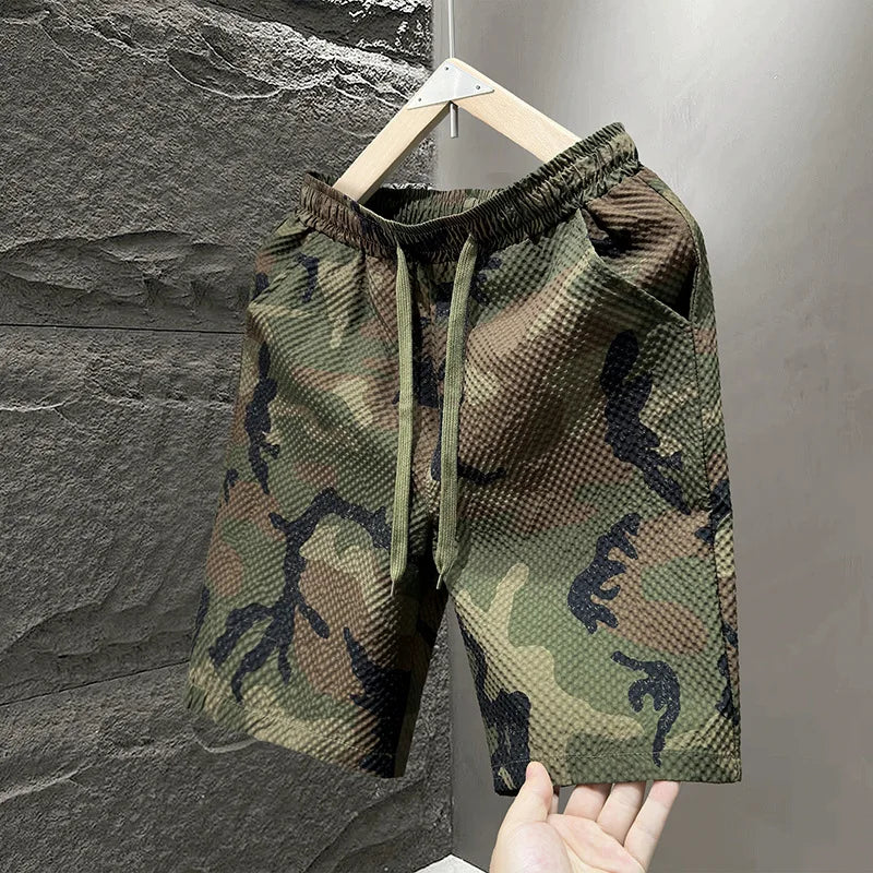 Men's Quick-Dry Printed Shorts – Loose Fit Vacation & Street Style