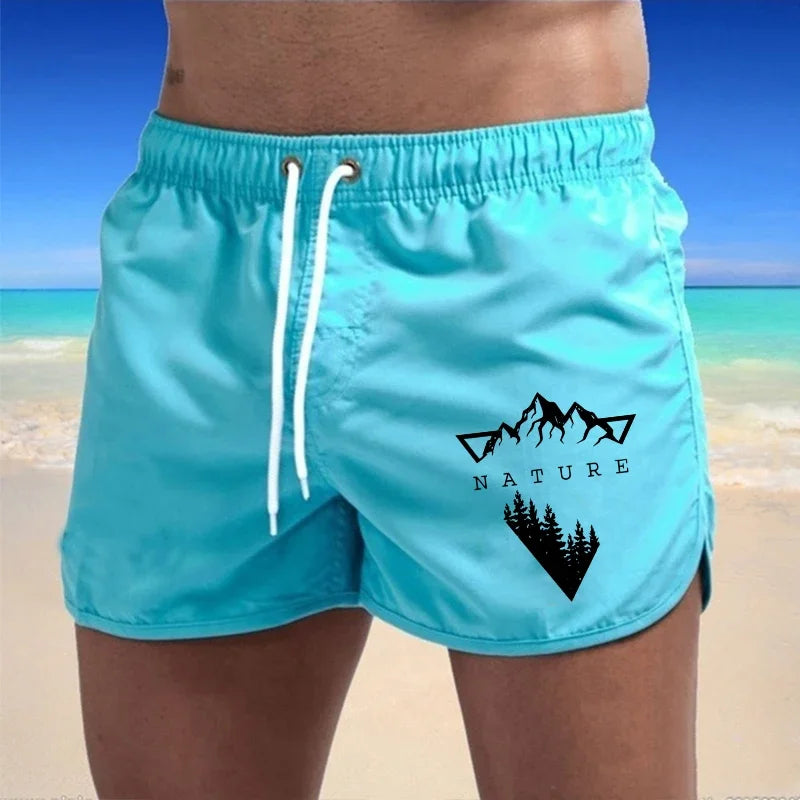 Men's Quick-Dry Swim Trunks – Printed Beach Shorts for Swimming & Surfing (S–XXXL)