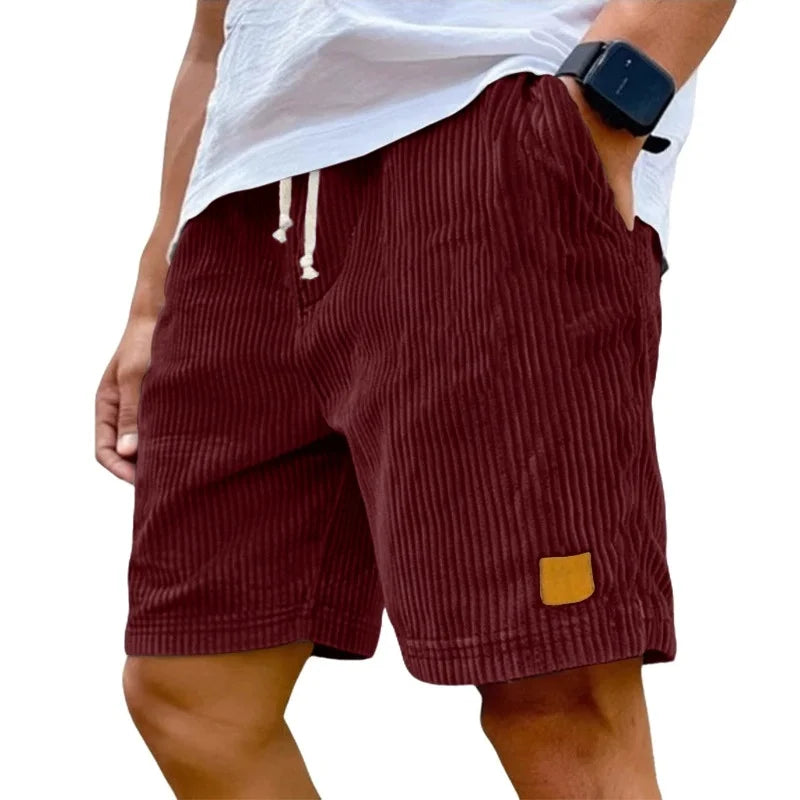 Men's Vintage Striped Casual Shorts – Loose Fit Knee-Length Summer Shorts