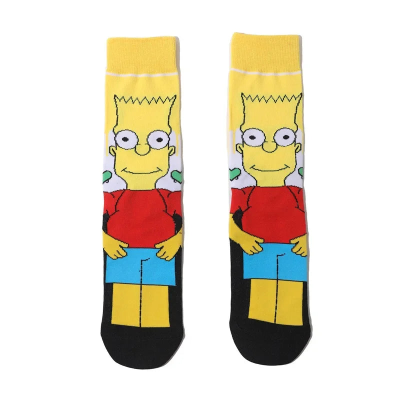 The Simpsons Funny Novelty Socks – Unisex Skateboard Crew Socks