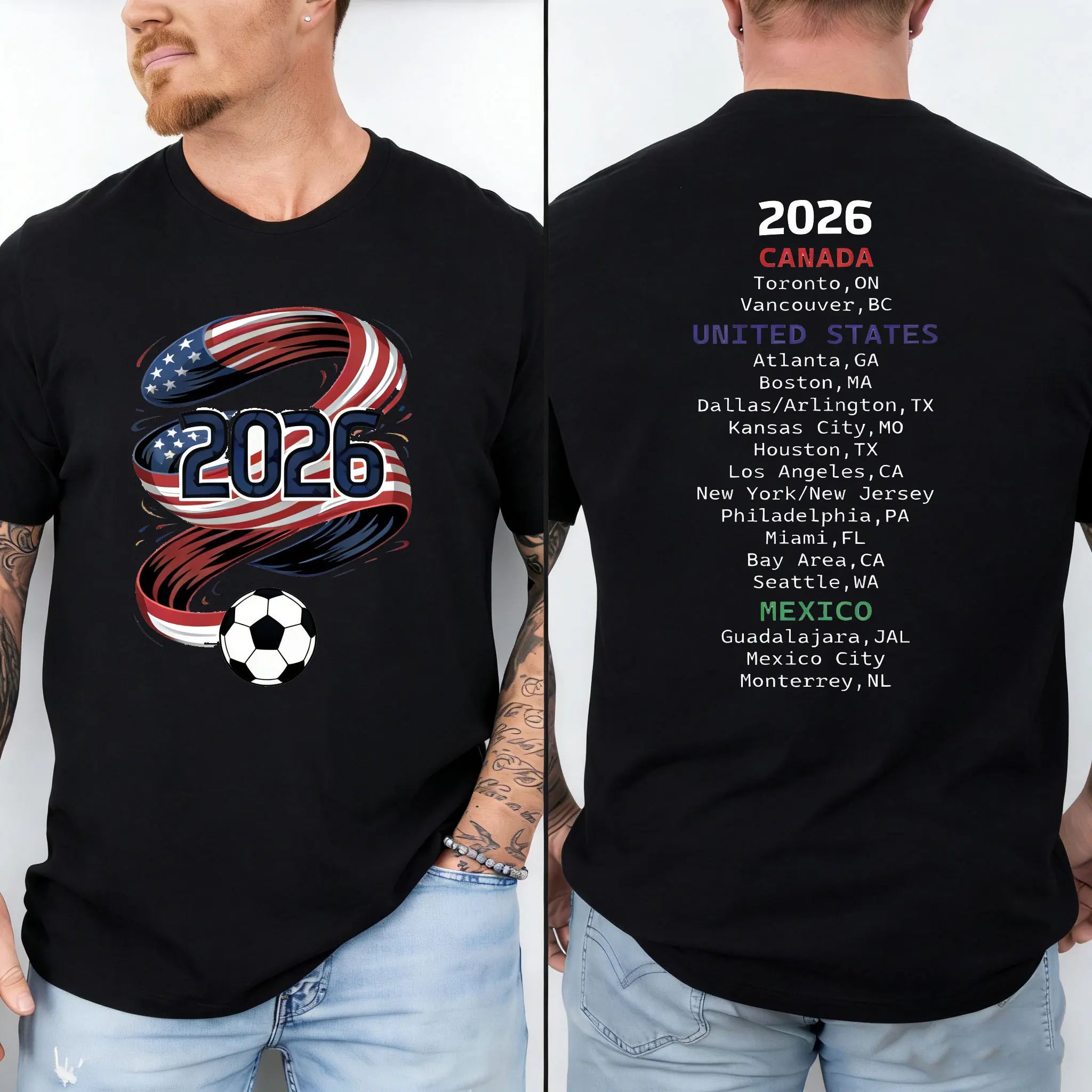 2026 World Cup Host Cities T-Shirt | North America Soccer Fan Gift | Retro Graphic Tee