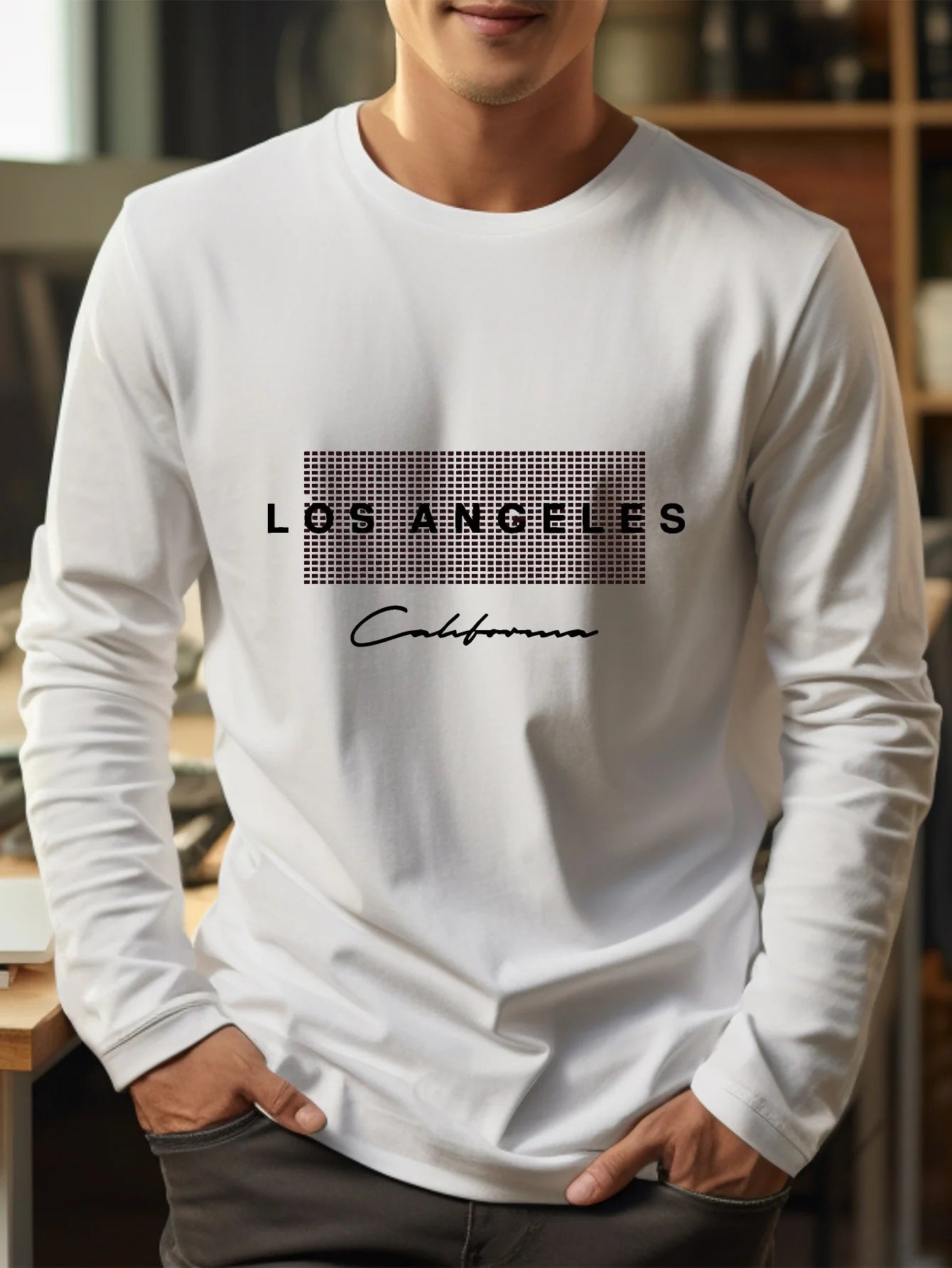 Men's 100% Cotton Los Angeles Graphic T-Shirt – Loose Fit, Breathable, Short Sleeve Casual Tee