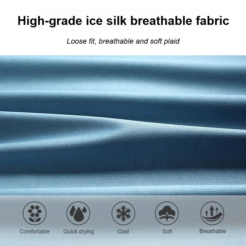 Men's 2-Piece Running Suit – Quick-Dry Ice Silk T-Shirt & Shorts Set for Summer