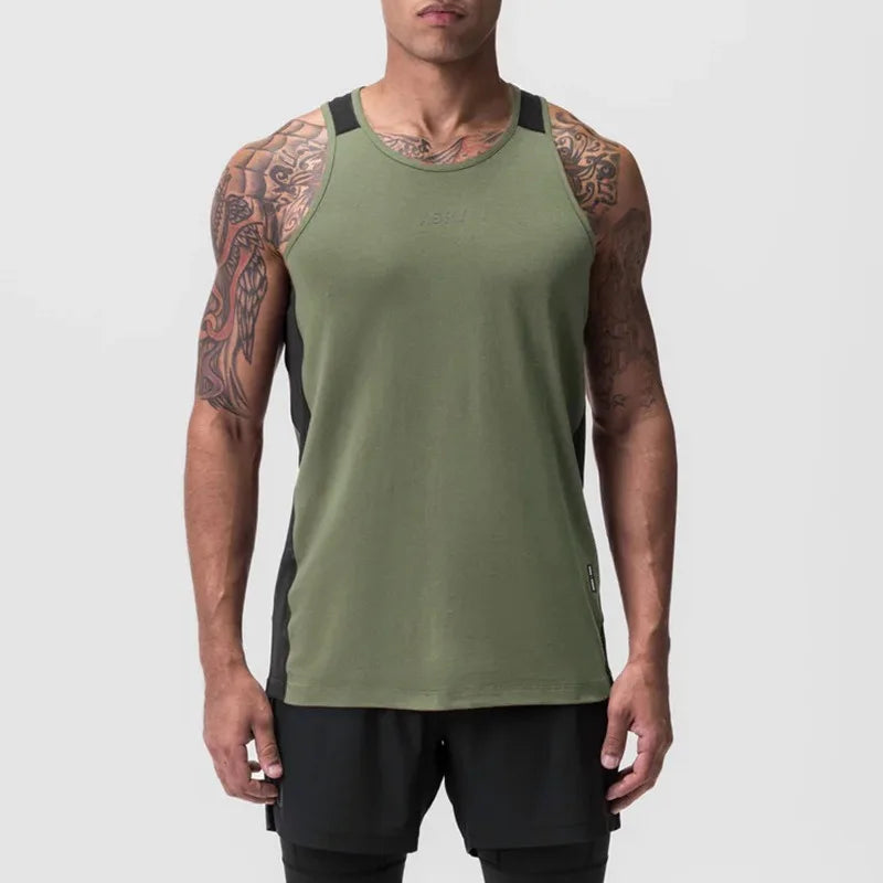 Men's Quick-Dry Spliced Muscle Tank Top | Breathable Gym Vest