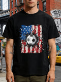 USA Flag Soccer T-Shirt | Patriotic Independence Day Graphic Tee for Men